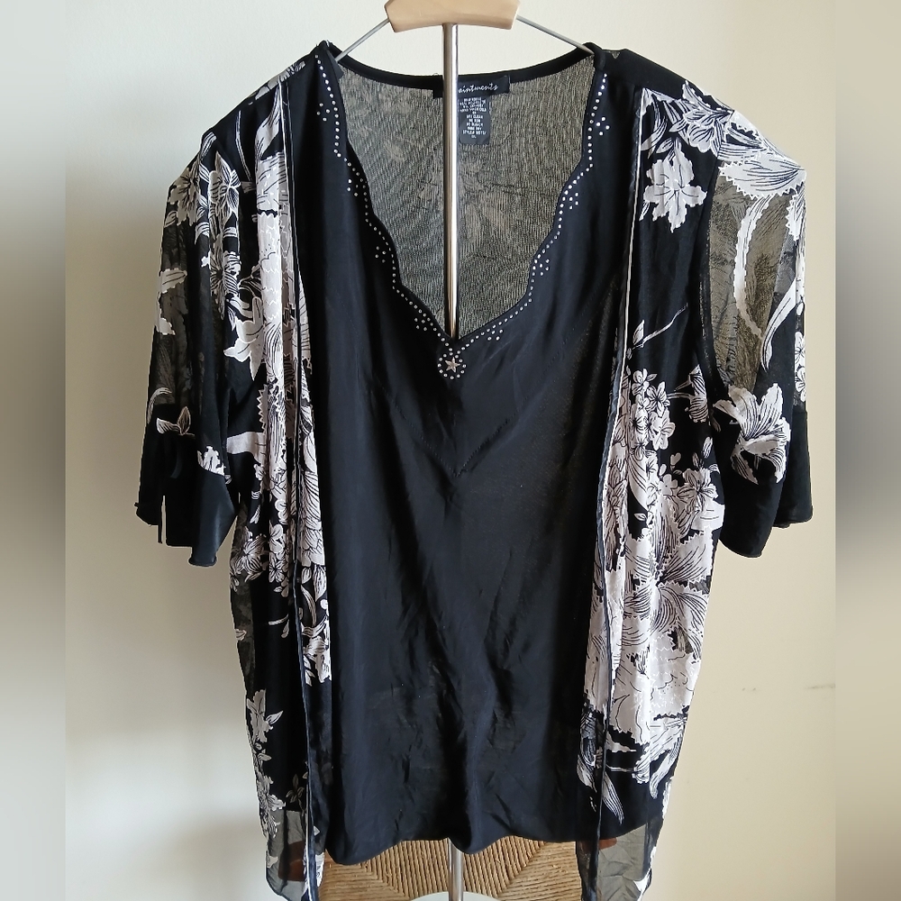 Appointments Twinset Top Size 1XL Tie Sleeve